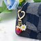 Cute Cherry Strawberry bag charms keychain purse accessories charm for women handbags Kawaii Flower Car Key Chain